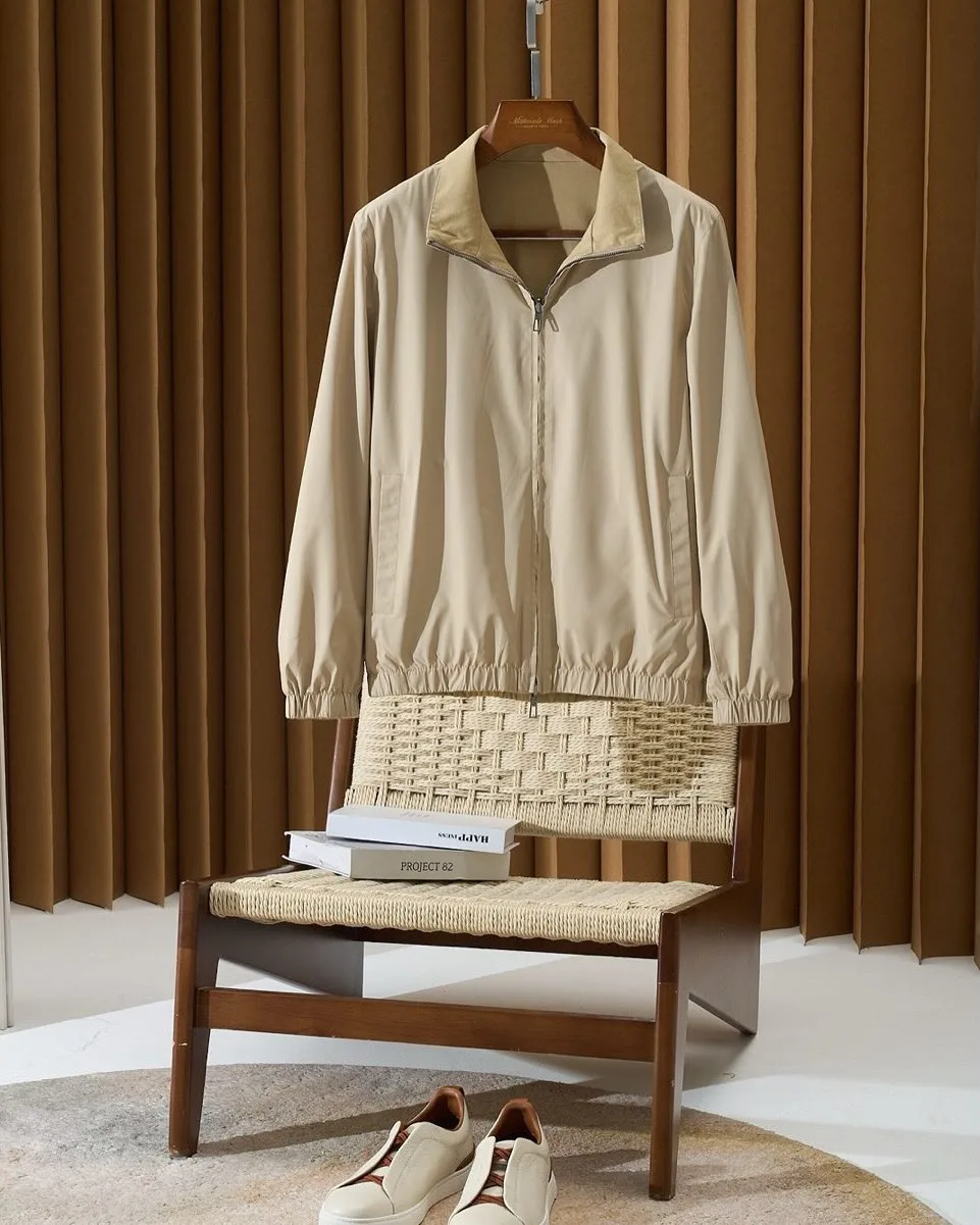 lightweight zip-up blouson jacket photo 3
