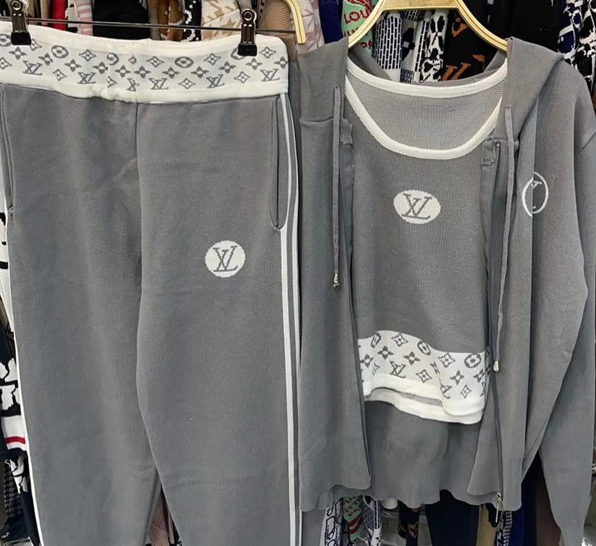 Louis Vuitton LV logo knit tracksuit set