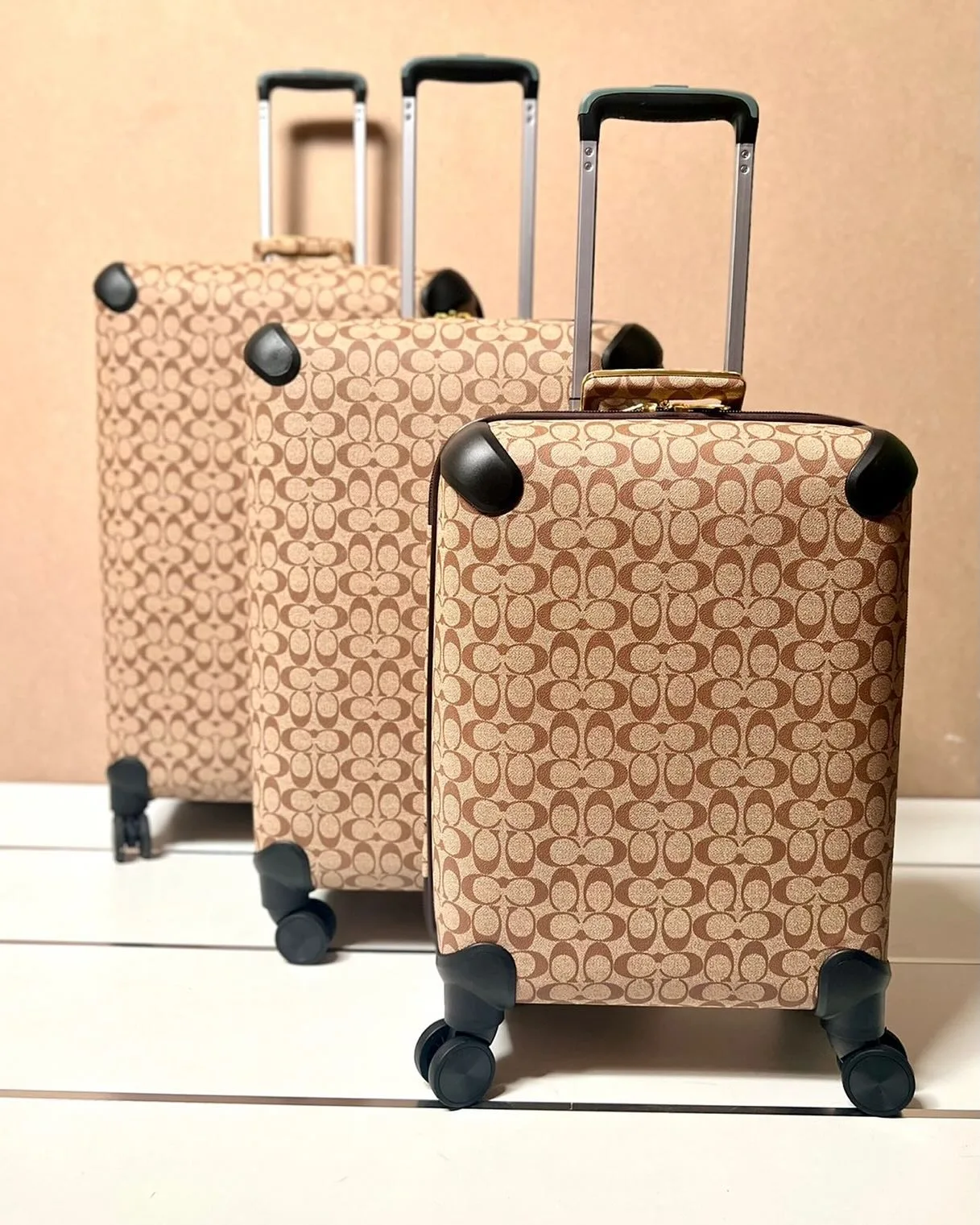 Coach signature canvas hardside luggage set