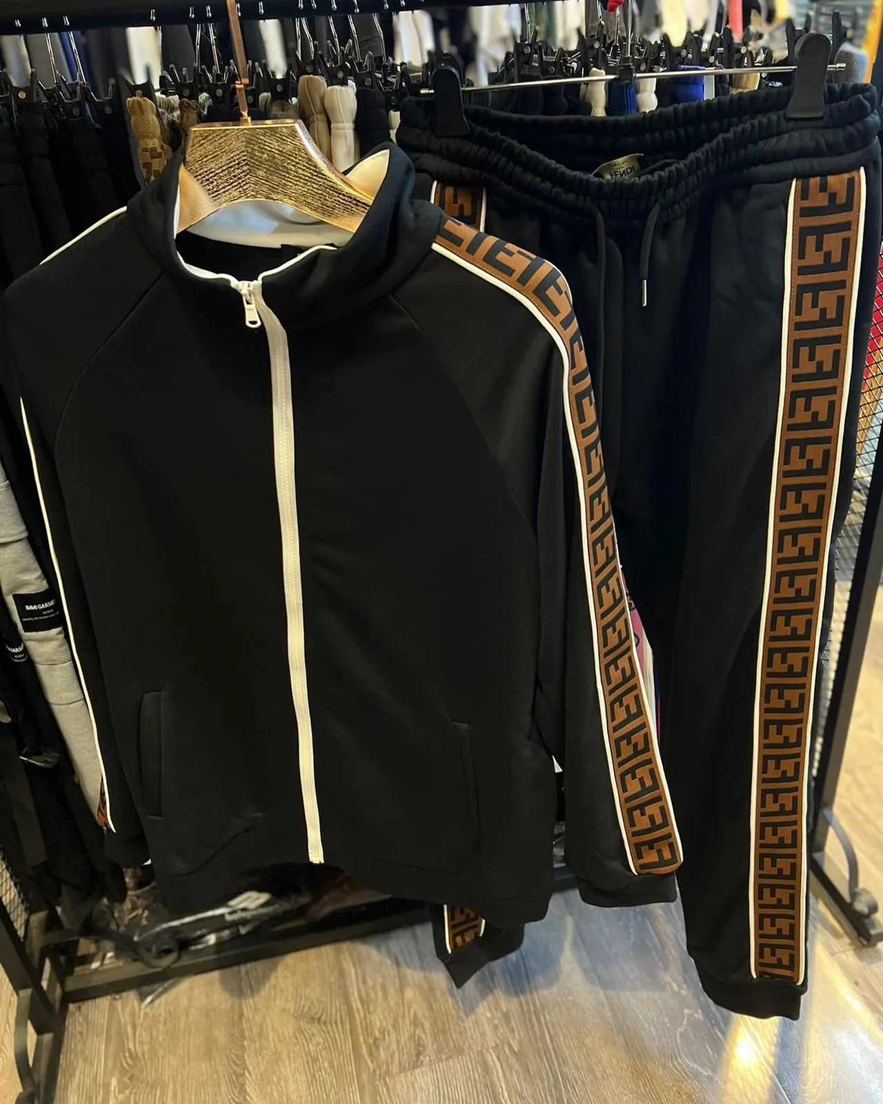 Fendi FF logo tracksuit jacket & shorts