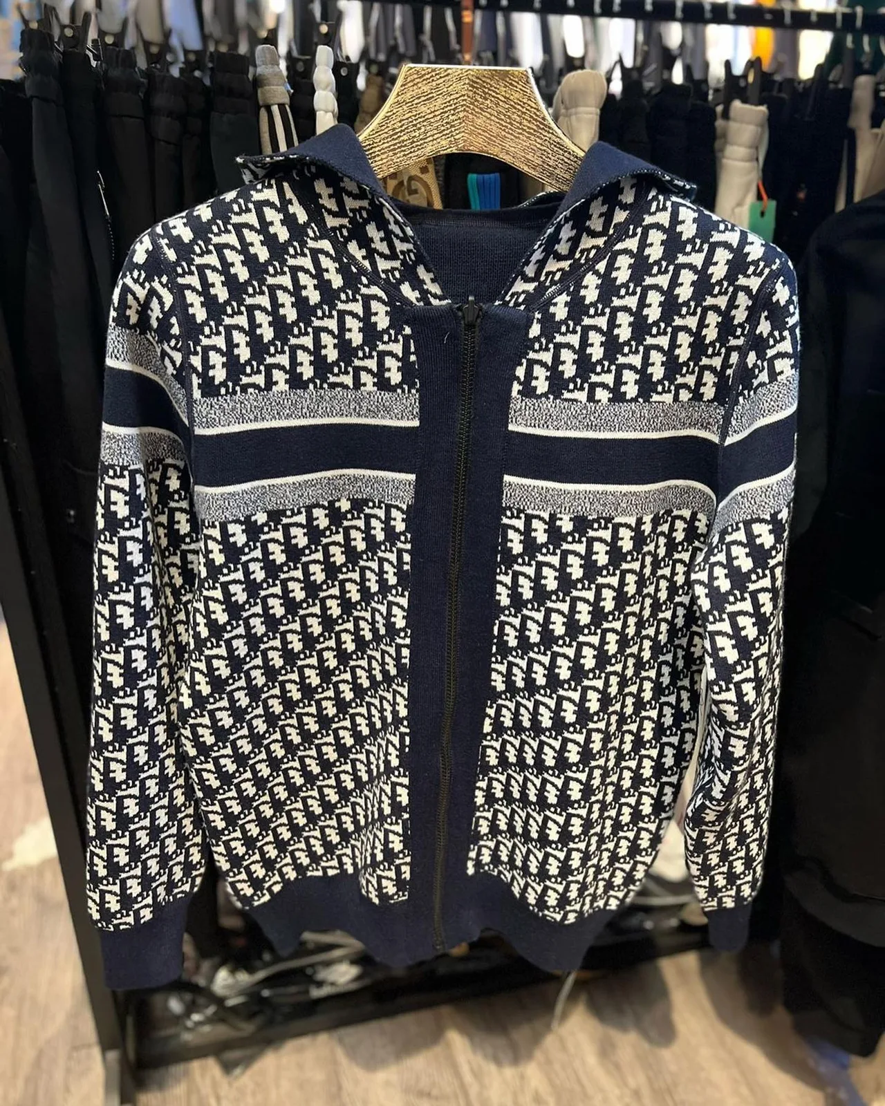 Dior Oblique zip cardigan