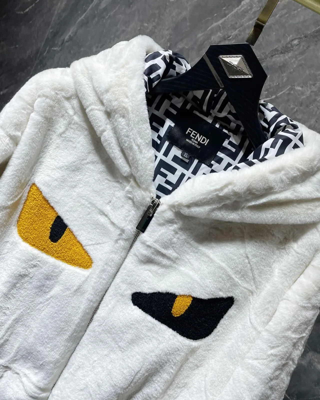 Fendi FF Monogram Fleece Hooded Jacket photo 2