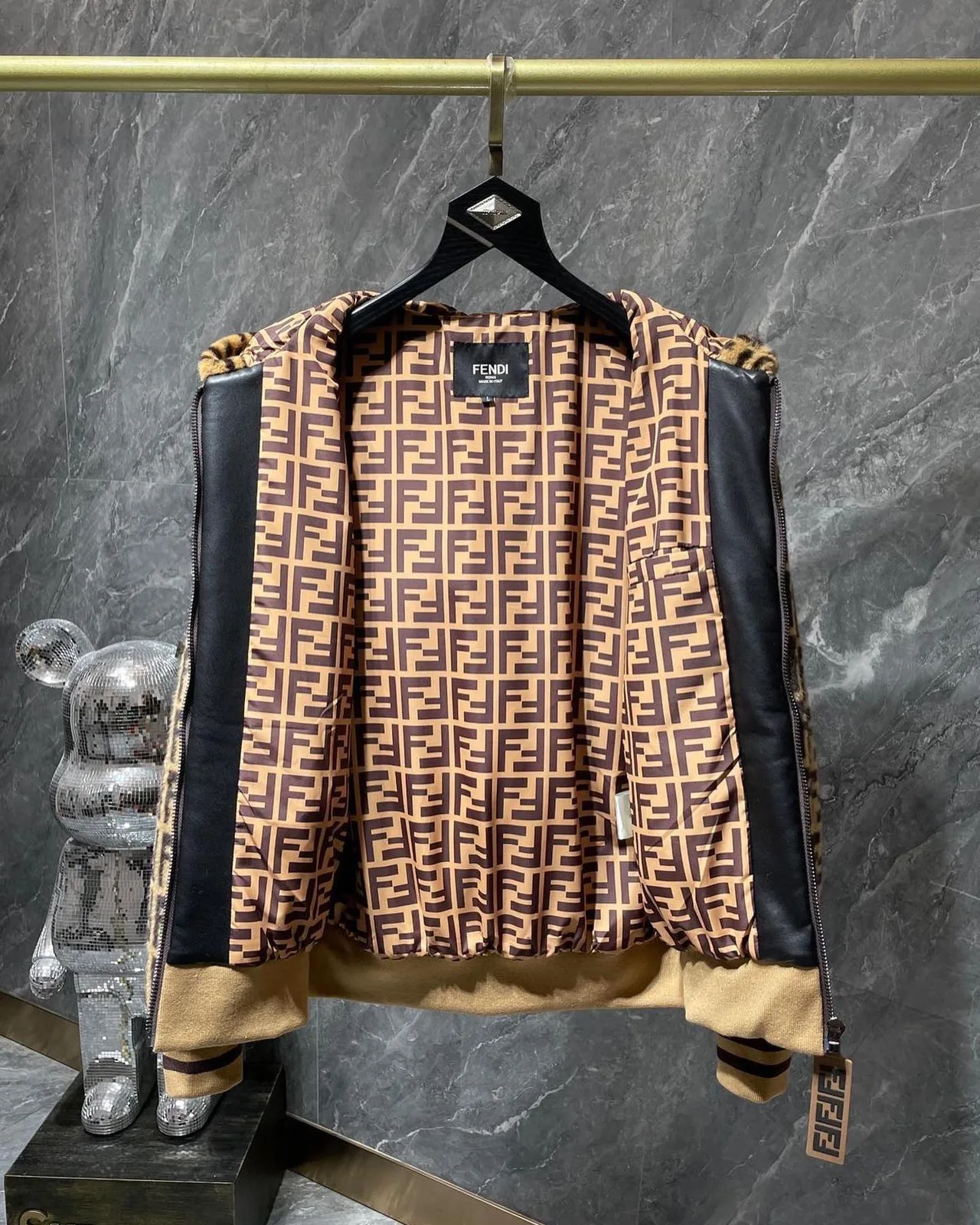 Fendi FF Monogram Fleece Hooded Jacket photo 6
