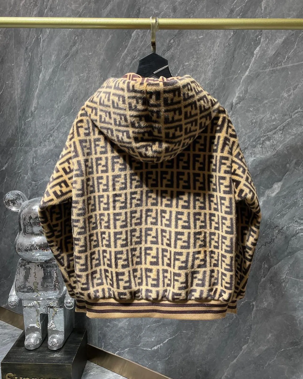 Fendi FF Monogram Fleece Hooded Jacket photo 4