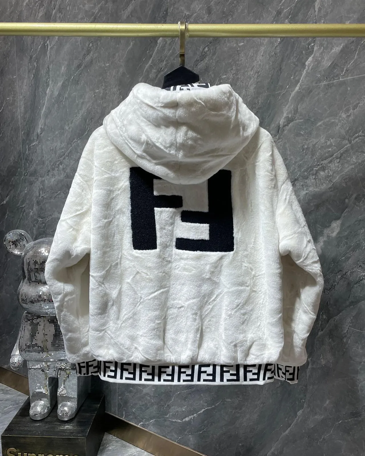 Fendi FF Monogram Fleece Hooded Jacket photo 3