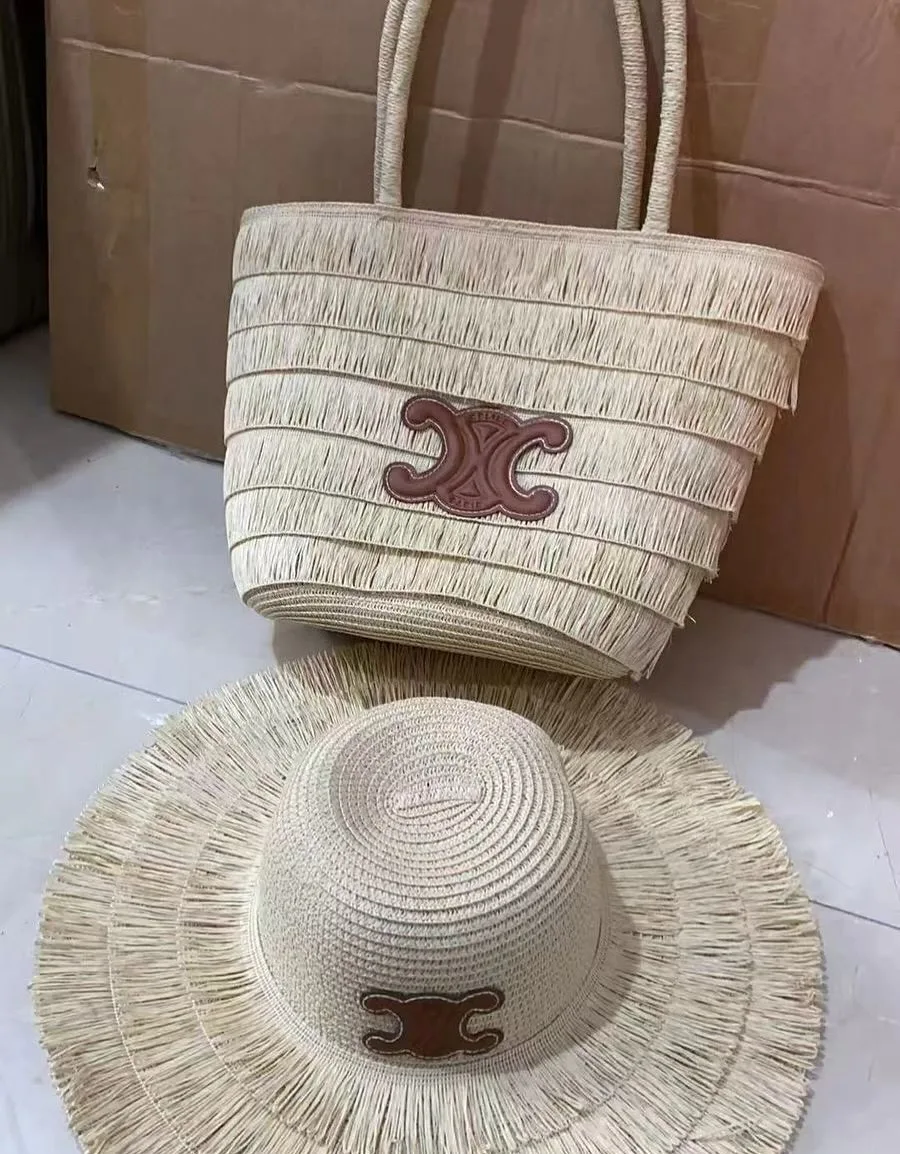 Celine Triomphe Straw Tote photo 2