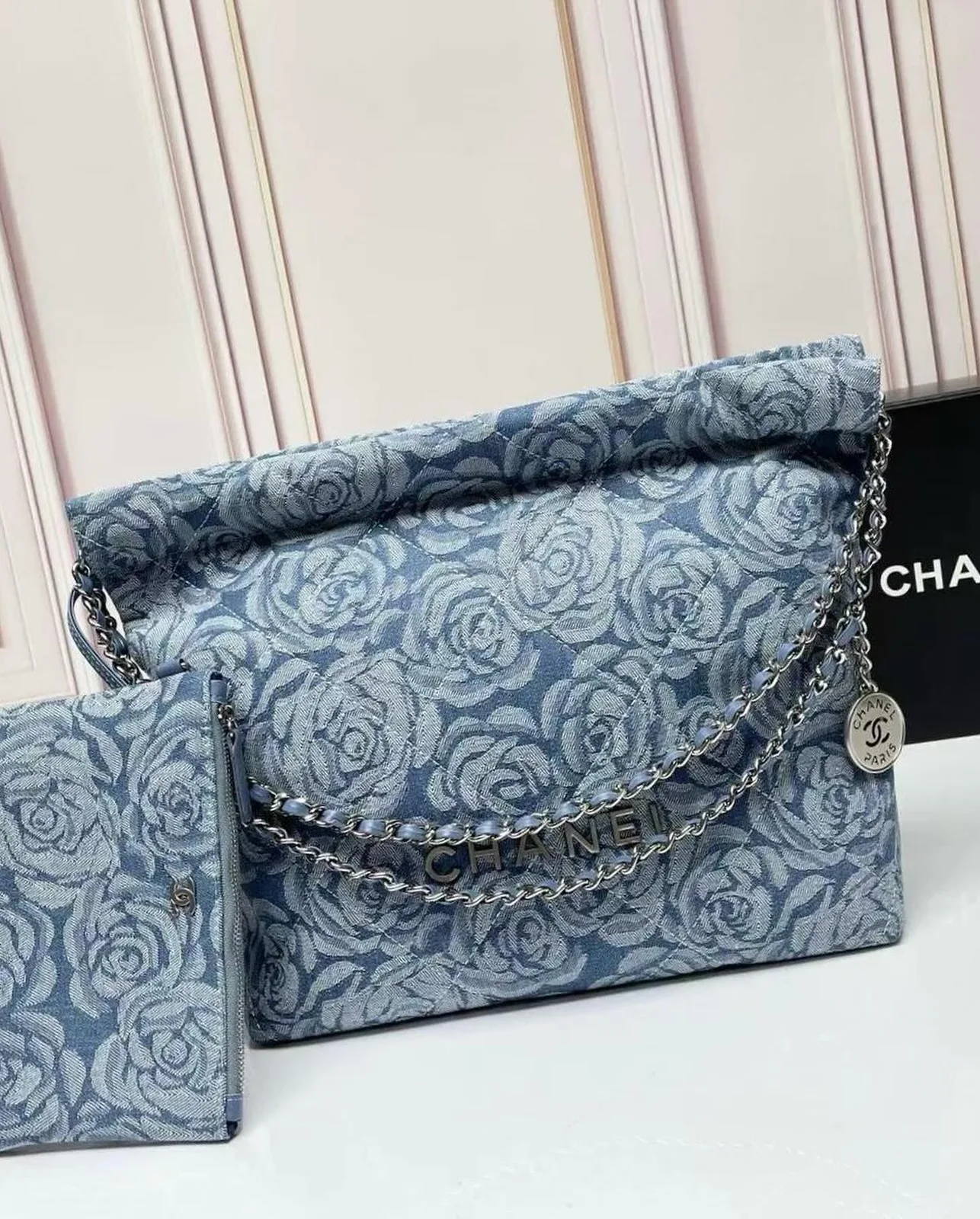 Chanel Denim Camellia Flap Bag