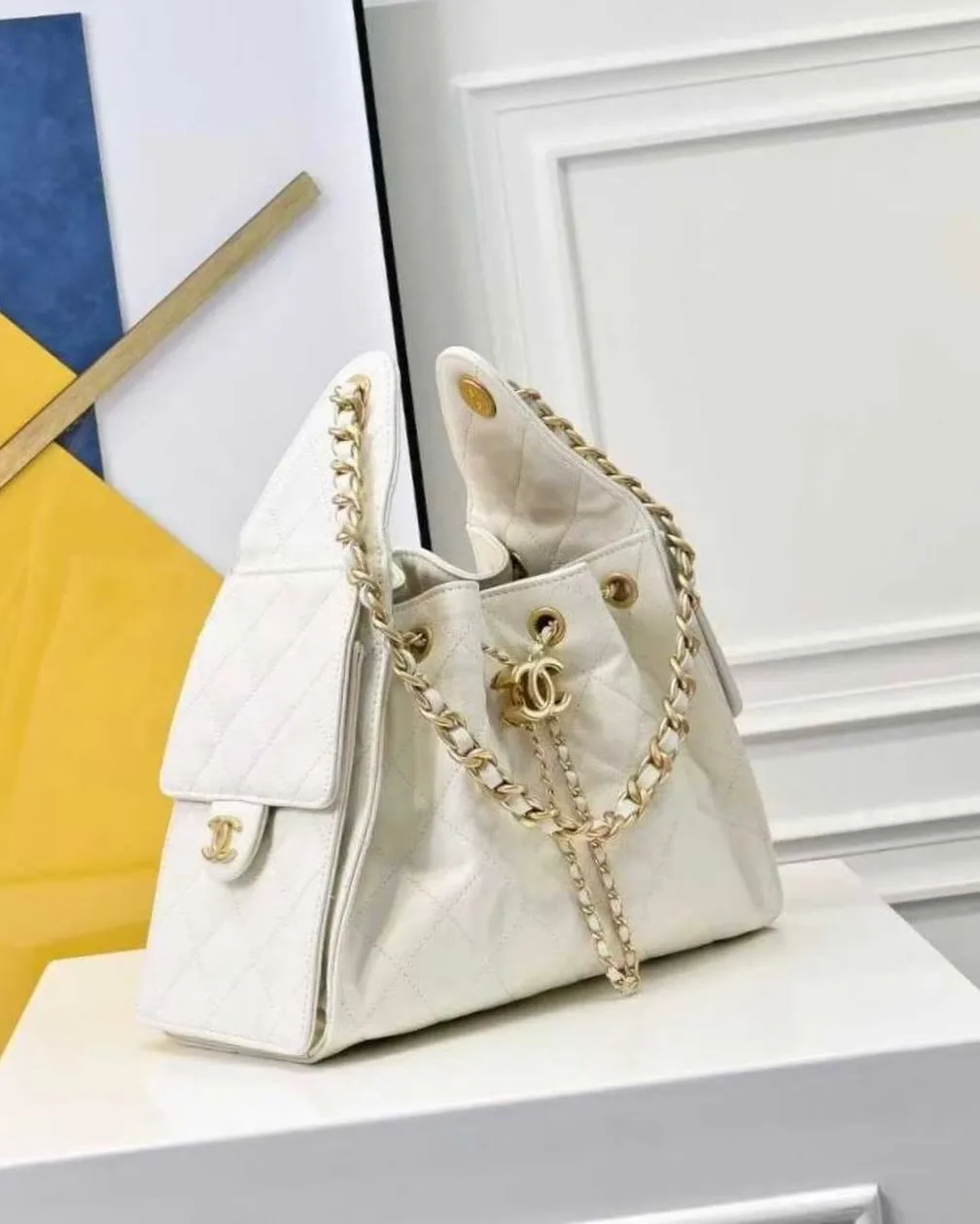 Chanel CC Quilted Bucket Bag