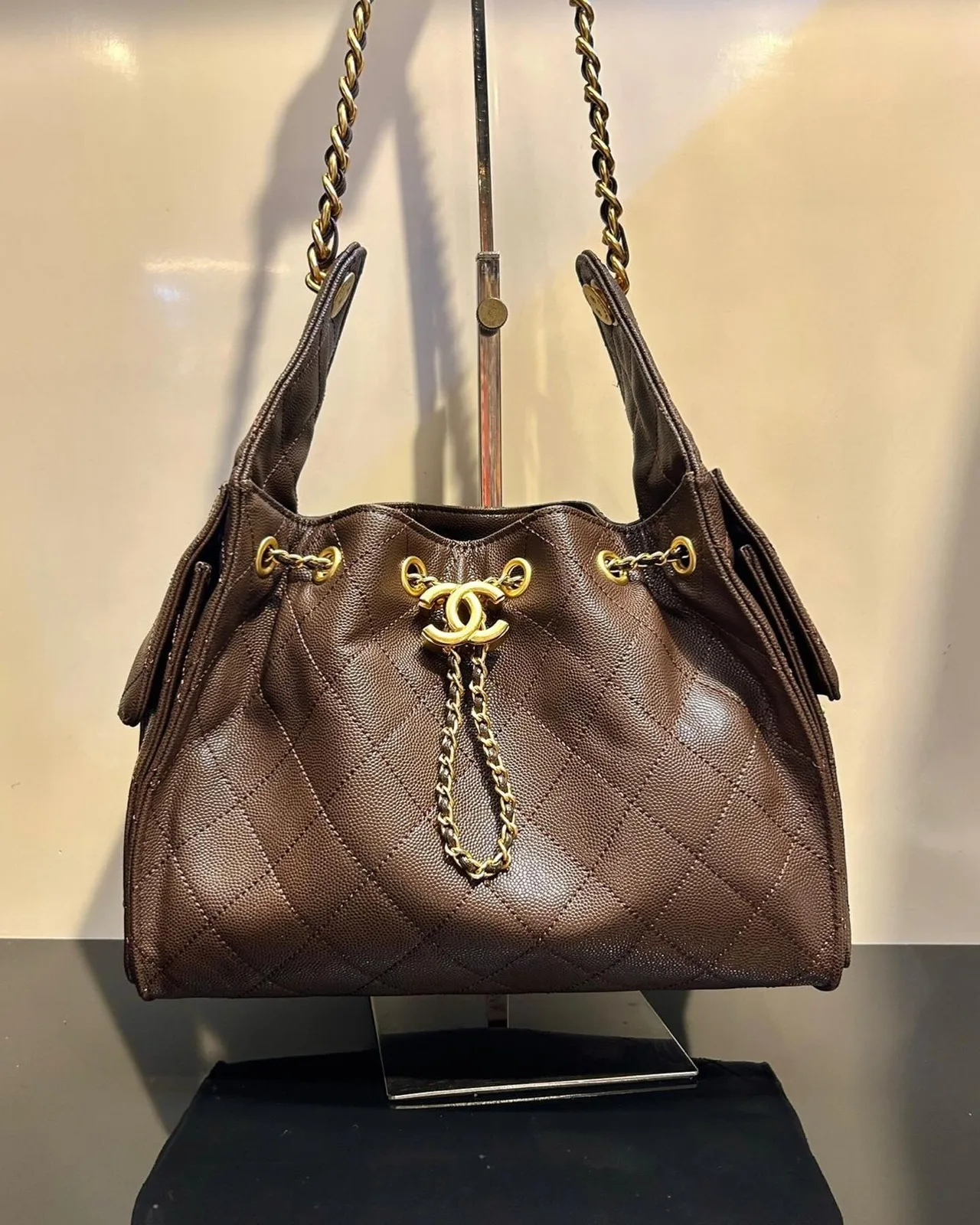 Chanel CC Quilted Bucket Bag photo 4