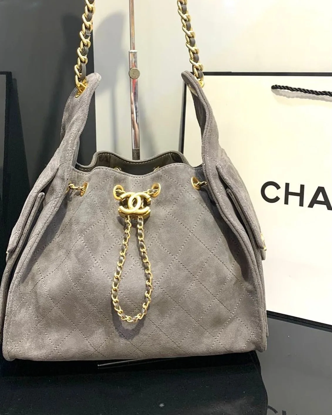 Chanel CC Quilted Bucket Bag photo 7