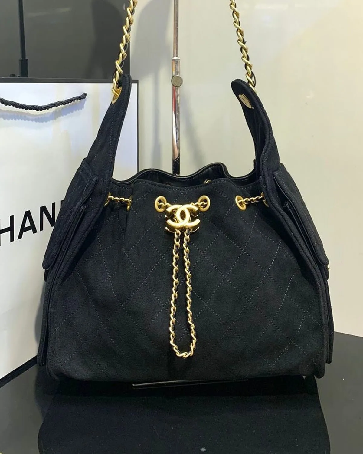 Chanel CC Quilted Bucket Bag photo 8