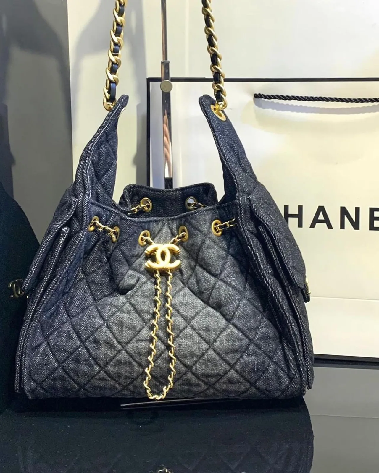 Chanel Drawstring Bucket Bag