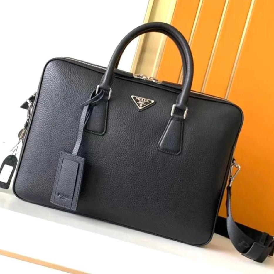 Prada leather briefcase