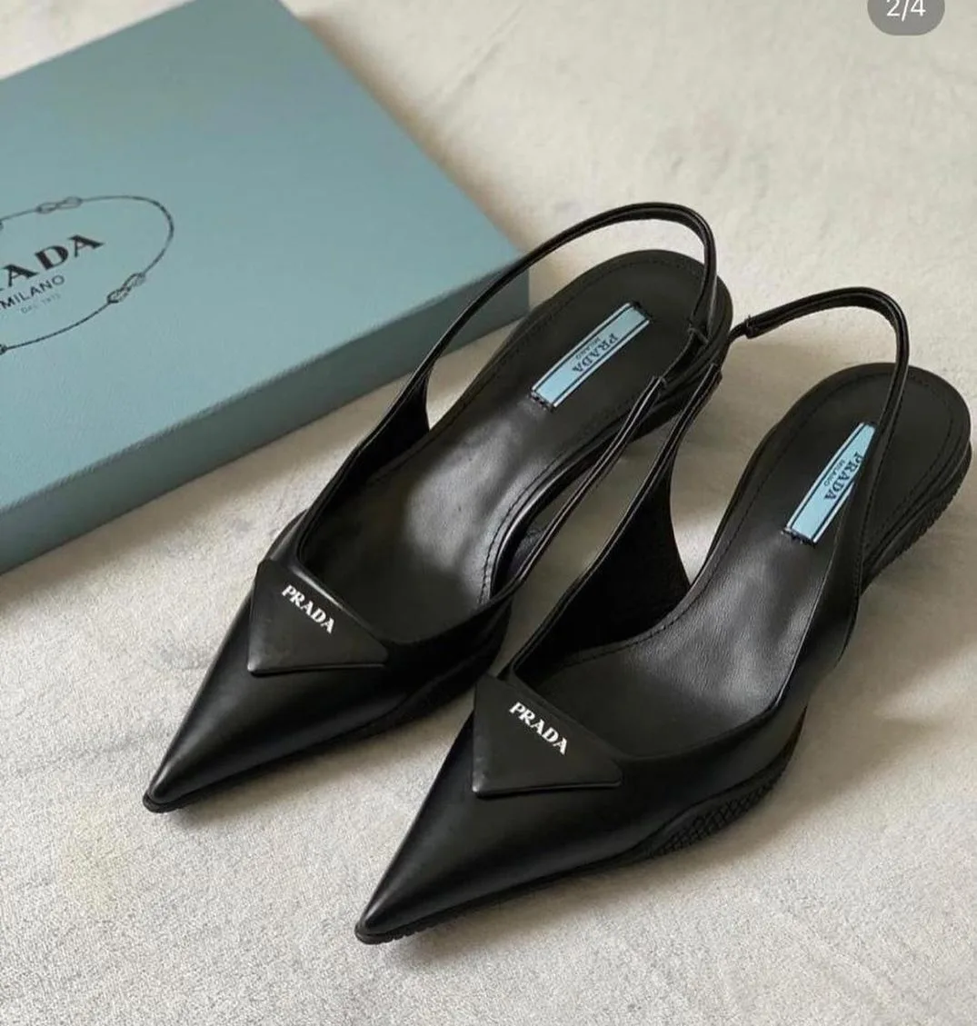 Prada kitten-heel slingback