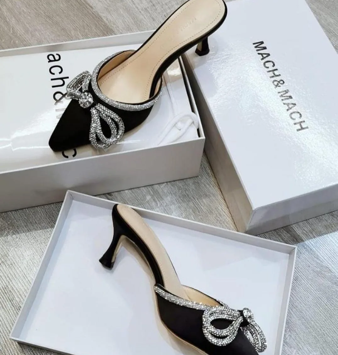 Mach & Mach crystal bow heel