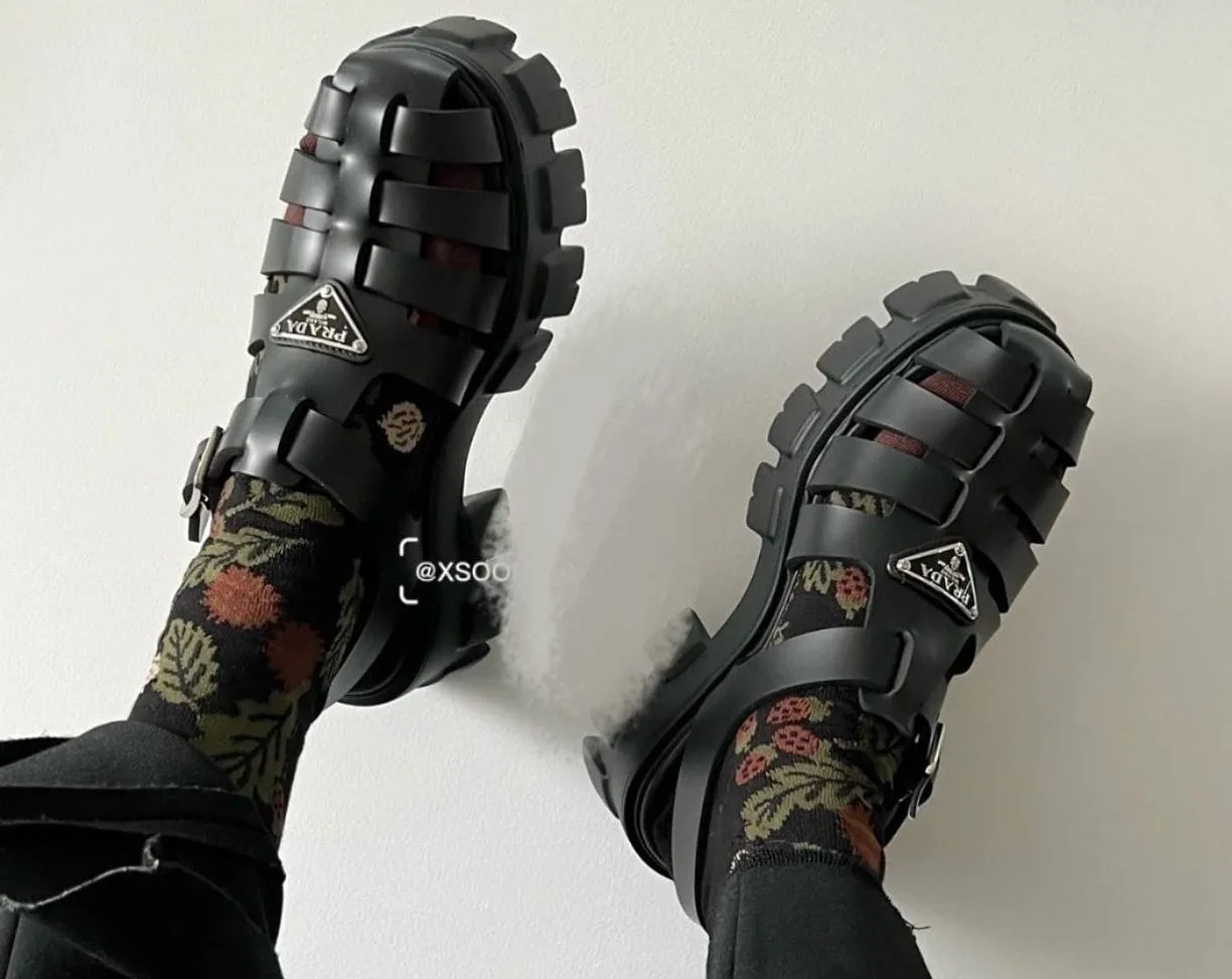 Prada lace-up combat boot