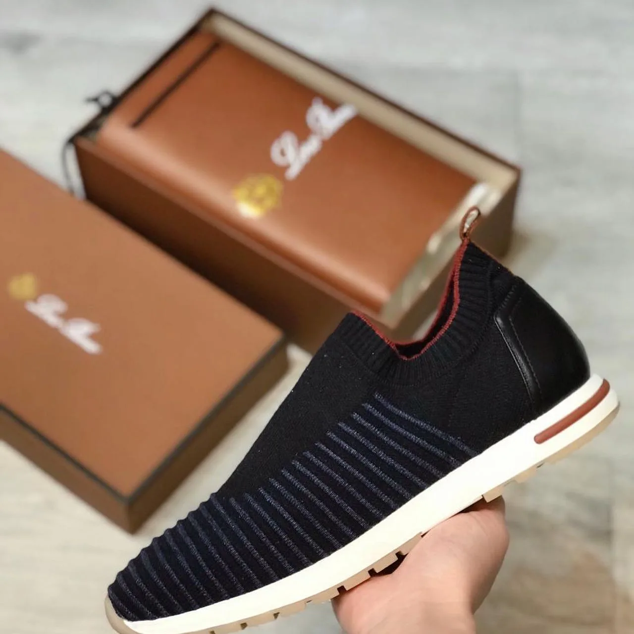 Loro Piana knit slip-on/moccasin