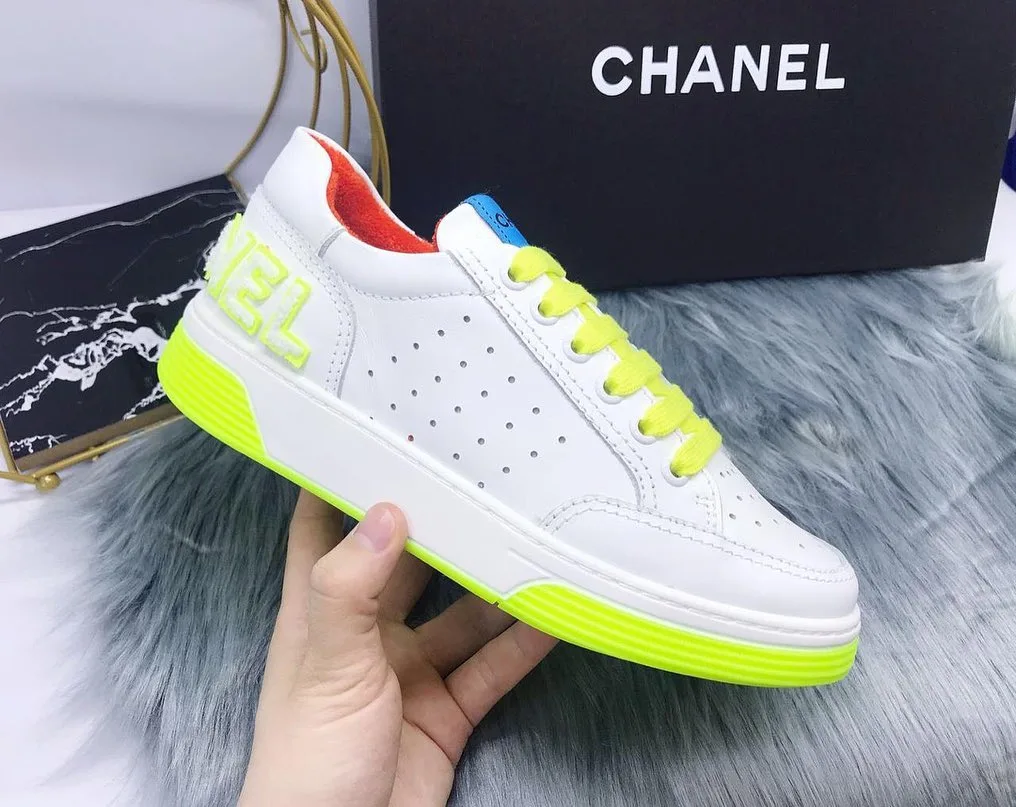Chanel perforated leather sneaker