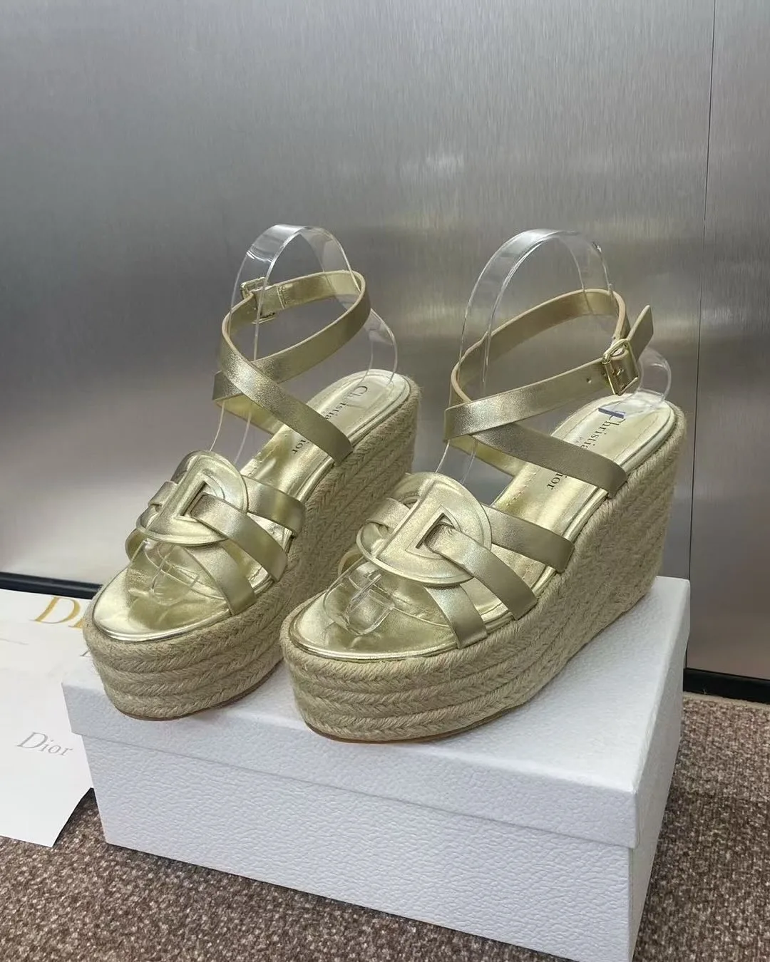 Dior J'Adior platform espadrille wedge sandal photo 4