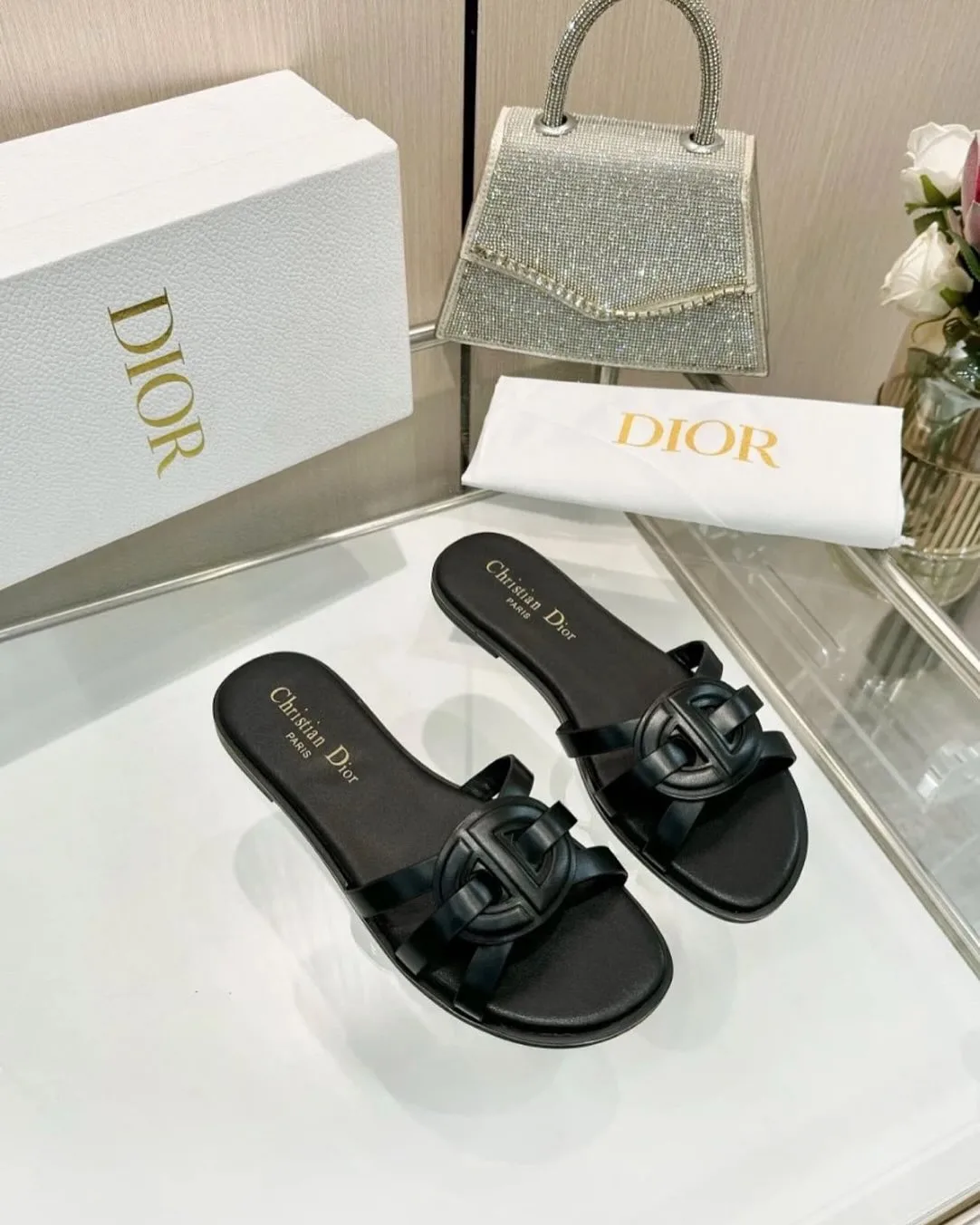 Dior CD flat slide sandal