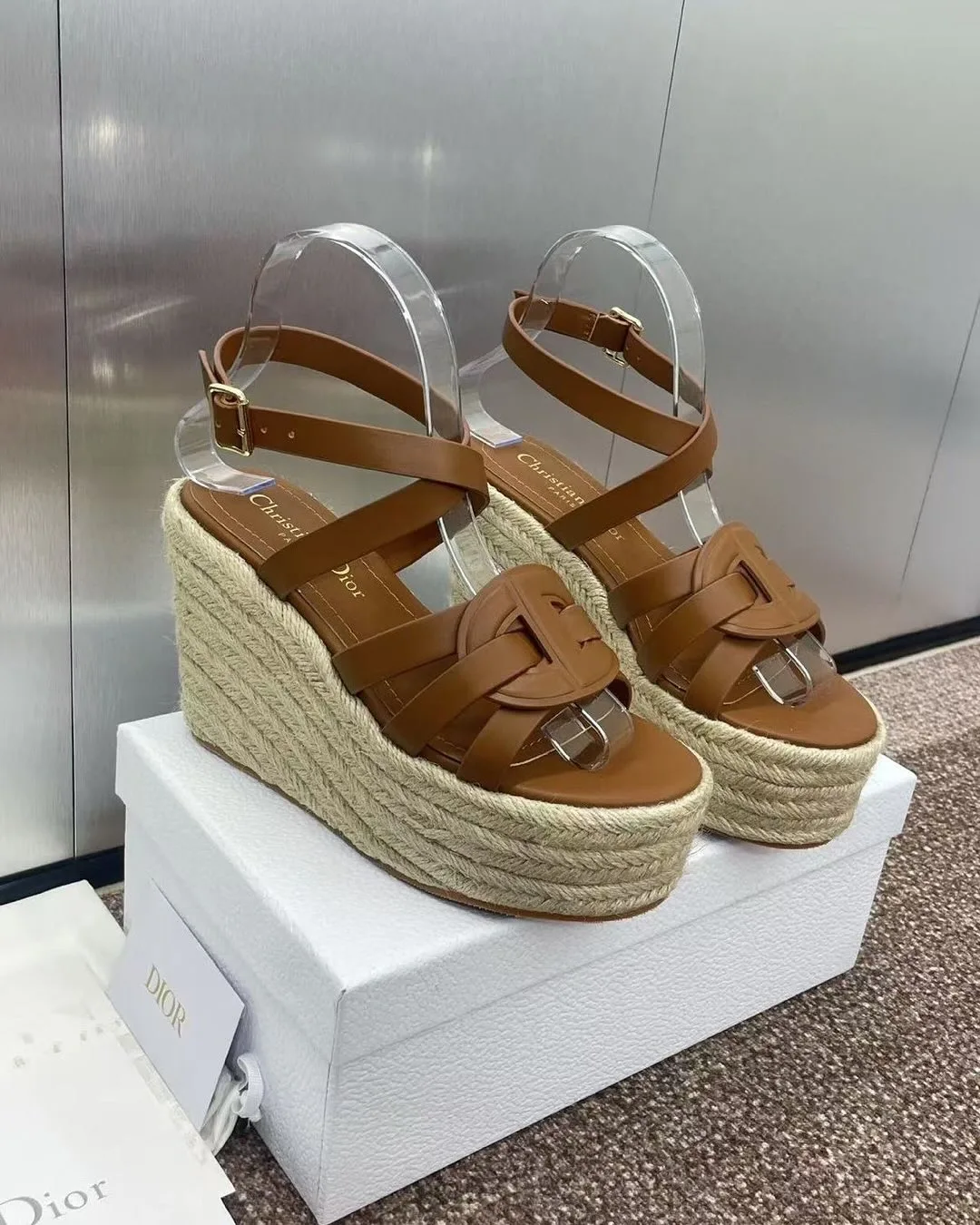 Dior J'Adior platform espadrille wedge sandal