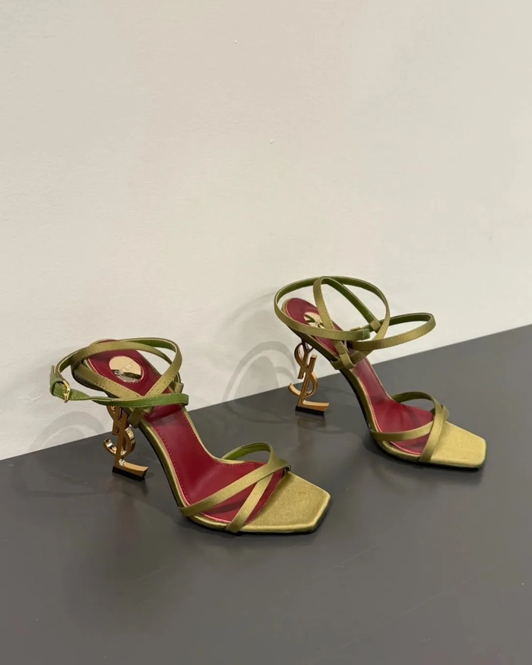 Saint Laurent Opyum cassandre-heel sandal