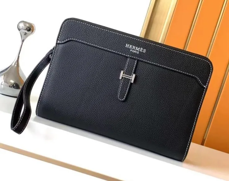 Hermès flat clutch / pochette with T-bar clasp photo 2